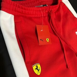 Ferrari Red and White Joggers